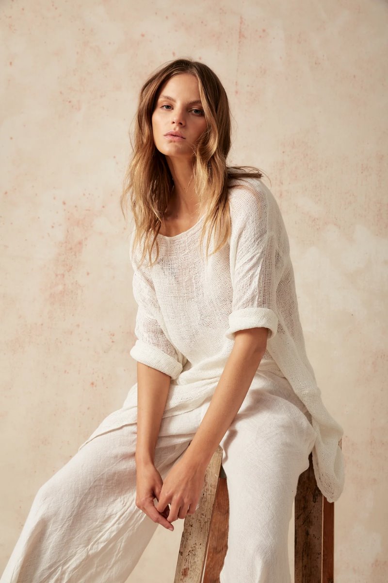 LA VISTA TOP-RETE PANNA Tops Estilo Emporio