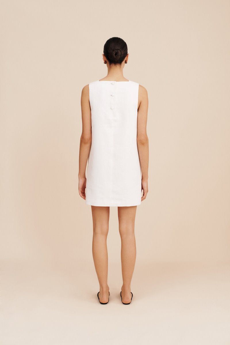 RIO SHIFT MINI DRESS-IVORY Mini Dress Posse