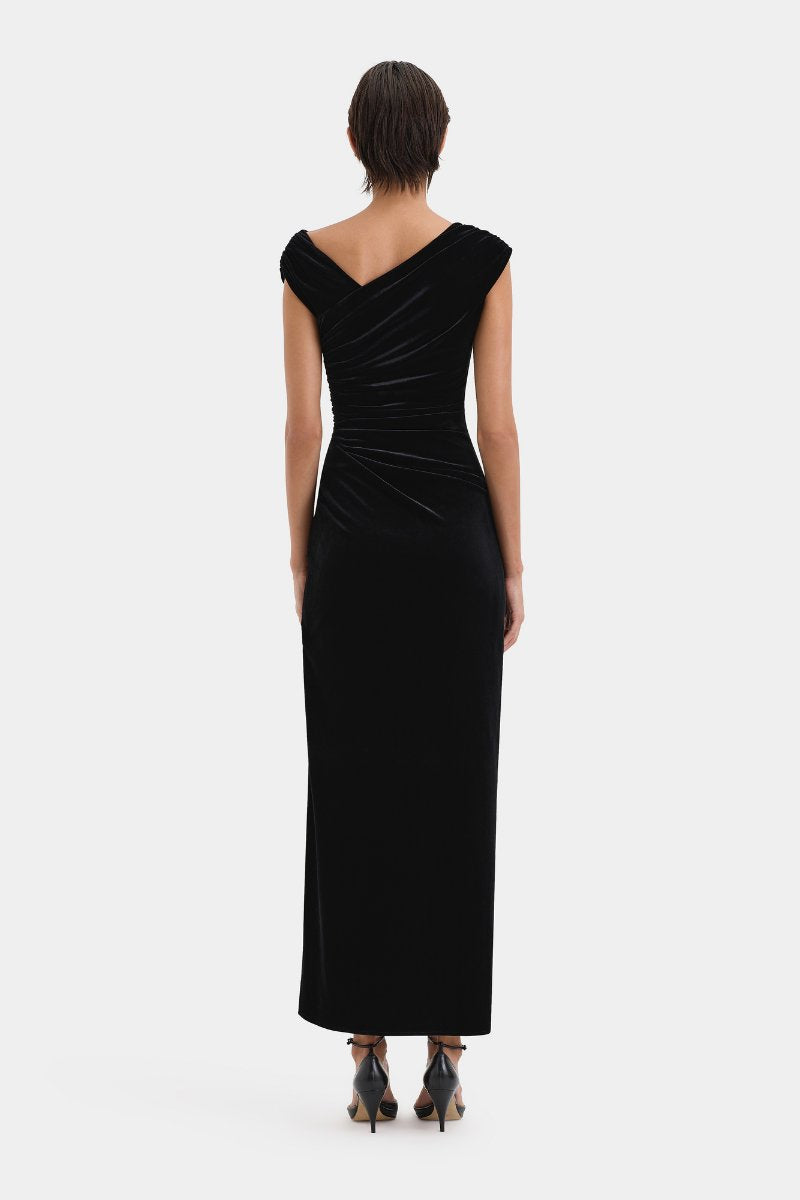ETTORE GOWN-BLACK Midi Dress SIR.