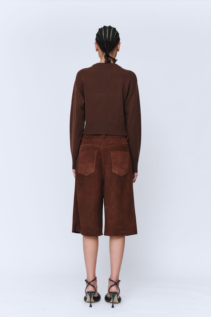 PANSY FLOWER CARDIGAN-CHOCOLATE Knitwear Wynn Hamlyn