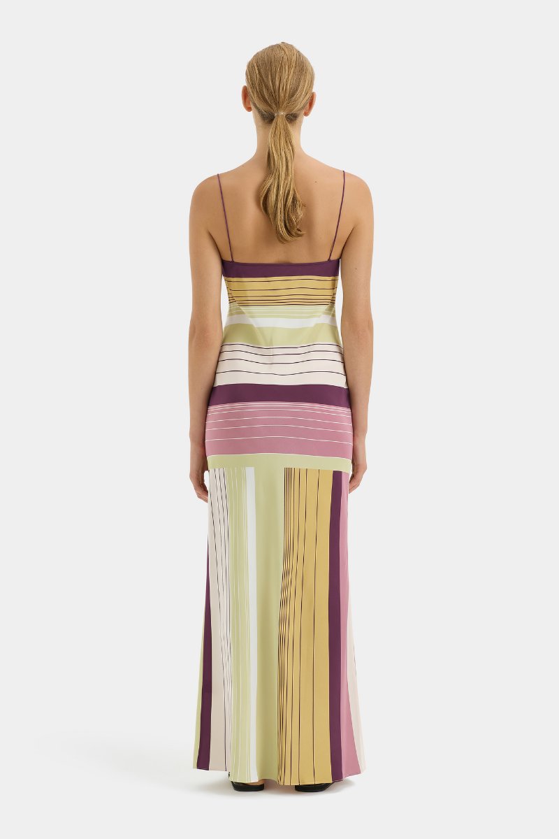 FONTANA SLIP DRESS-ELISA STRIPE Midi Dress SIR.