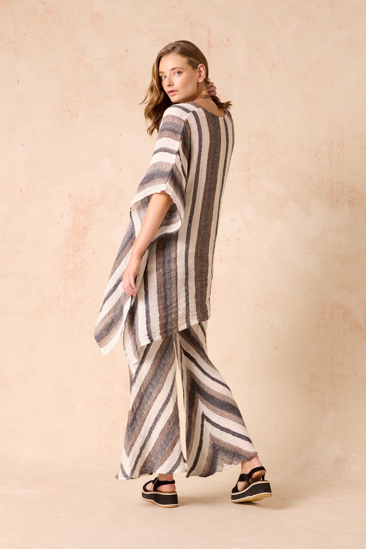 NOVO FLARE PANT-DARK CHOCOLATE STRIPE Pants Estilo Emporio