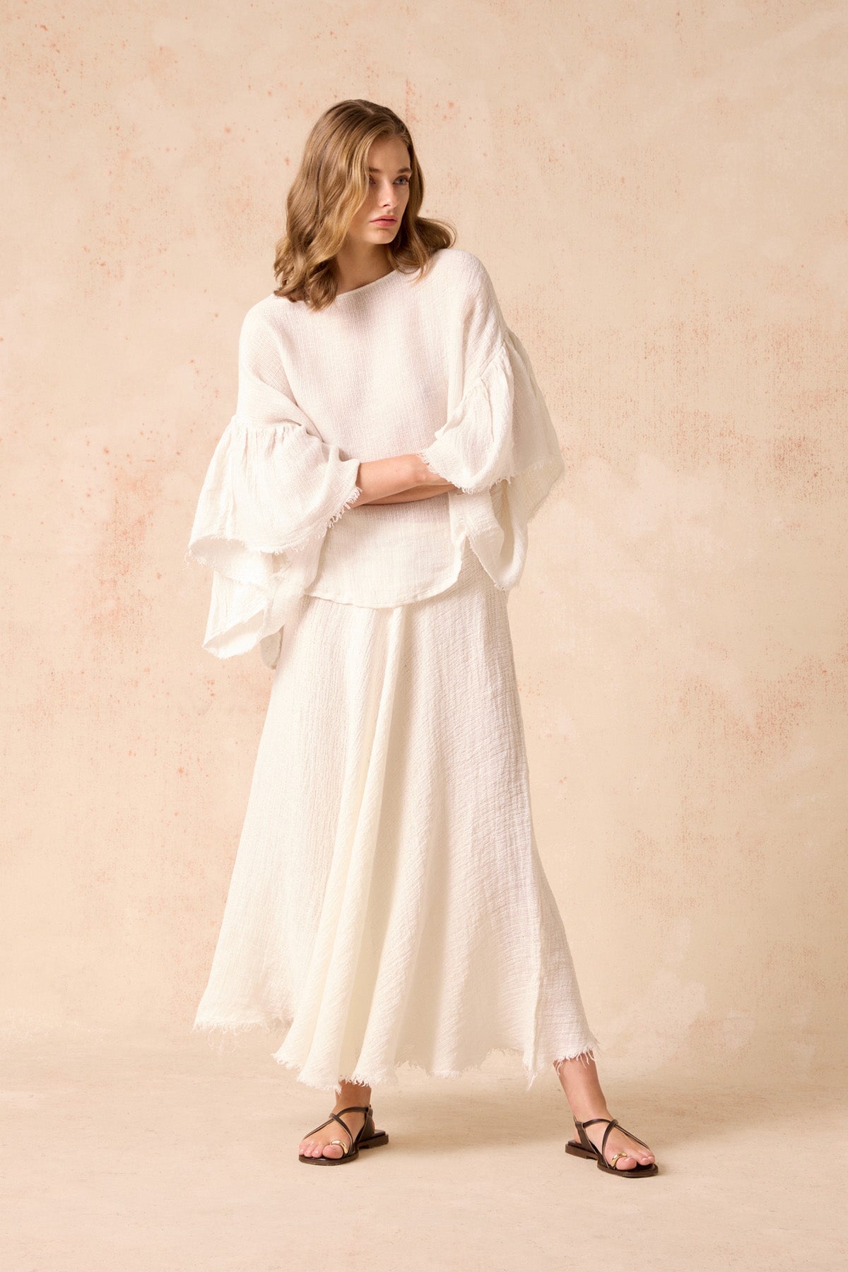 RUOTA SKIRT-SAMBA PANNA Skirts Estilo Emporio