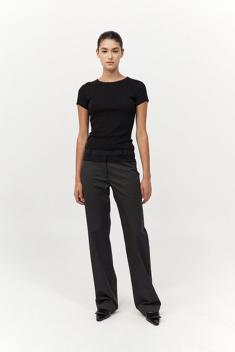 90S SPLICE PANELLED PANTS-BLACK OLIVE/ BLACK Pants ST AGNI 