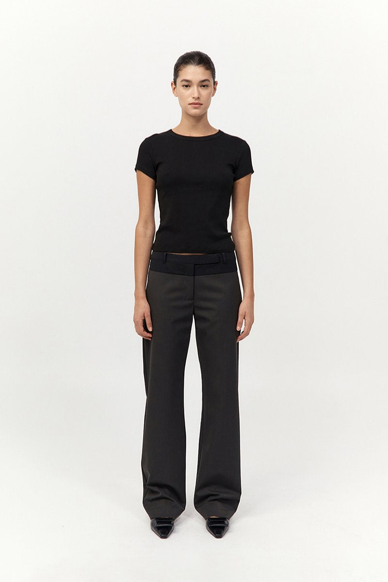 90S SPLICE PANELLED PANTS-BLACK OLIVE/ BLACK Pants ST AGNI 