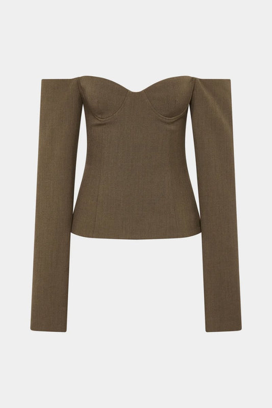 SARTORIA BODICE-CHOCOLATE MARLE Tops SIR. 