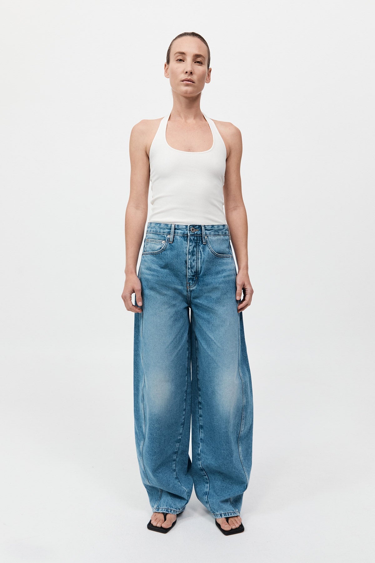 RIB HALTER TOP-WHITE Tops ST AGNI 