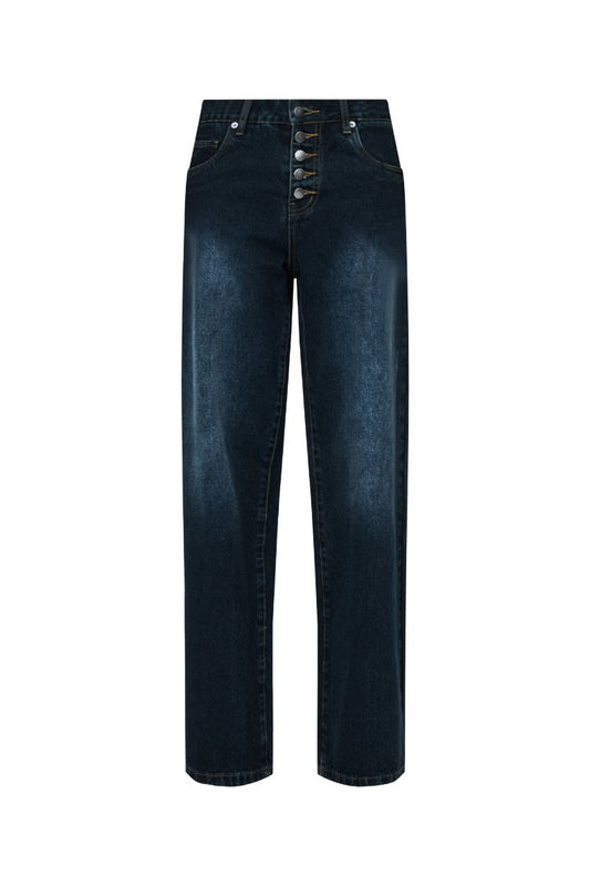 BUTTON FLY CLASSIC JEANS-DARK WASHED INDIGO Denim Wynn Hamlyn 