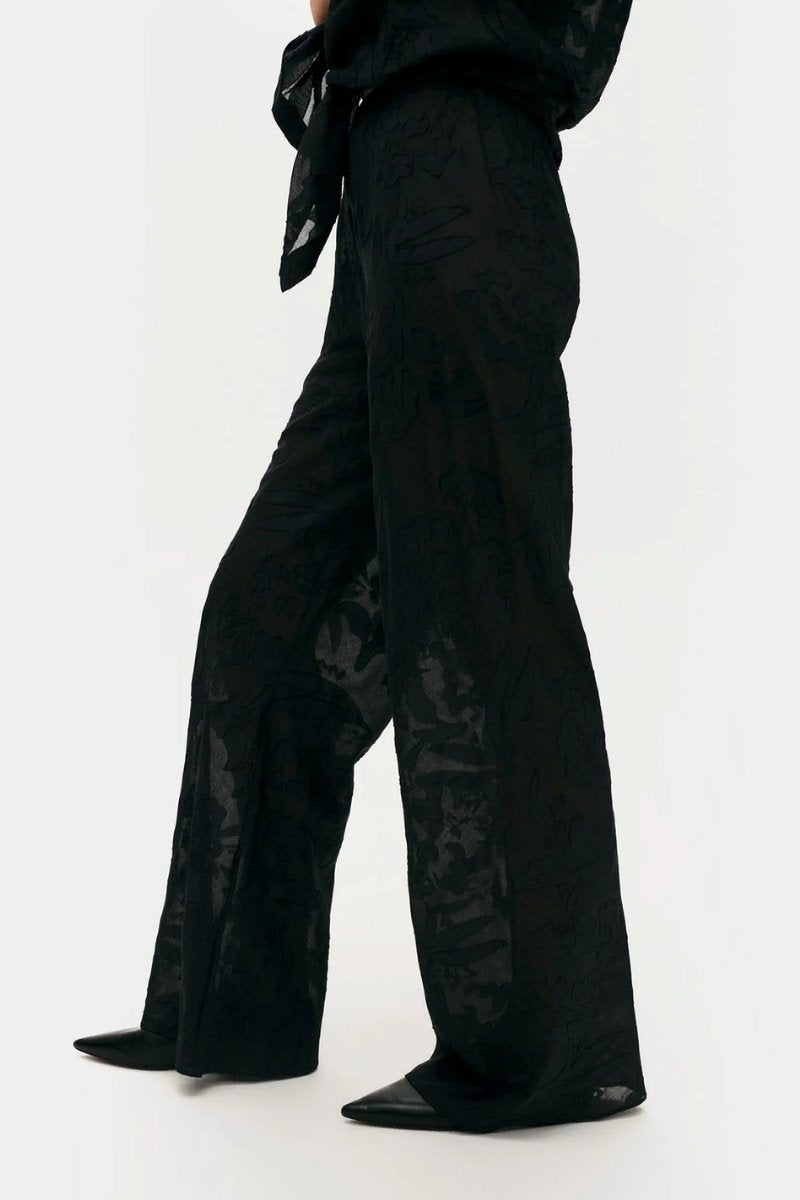CLIP SILK BIAS CUT PANTS-TULIPA BLACK Pants Silk Laundry 