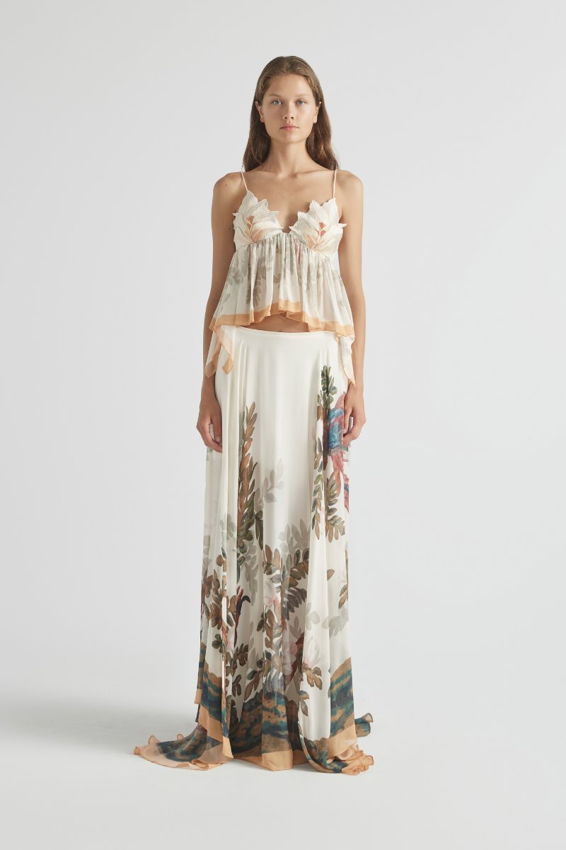 PROMISES FLOWER BUST CAMI-GARDENIA Tops ANTIPODEAN 