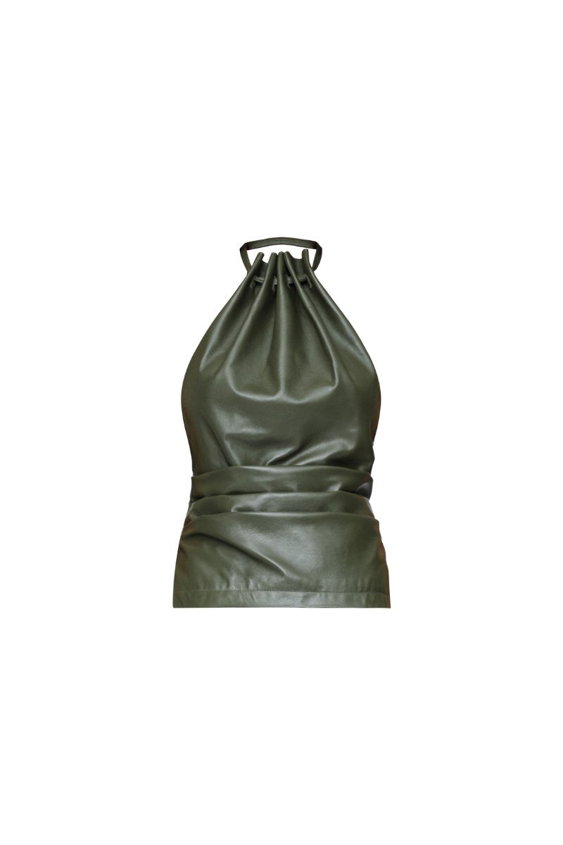 MAX LEATHER TOP-KHAKI Tops Wynn Hamlyn 