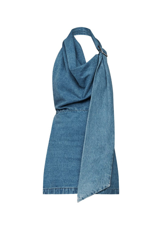 CATHERINE DENIM DRESS-WASHED MID BLUE Mini Dress Wynn Hamlyn 