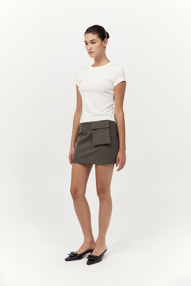 UTILITY POCKET MINI-KHAKI Skirts ST AGNI 