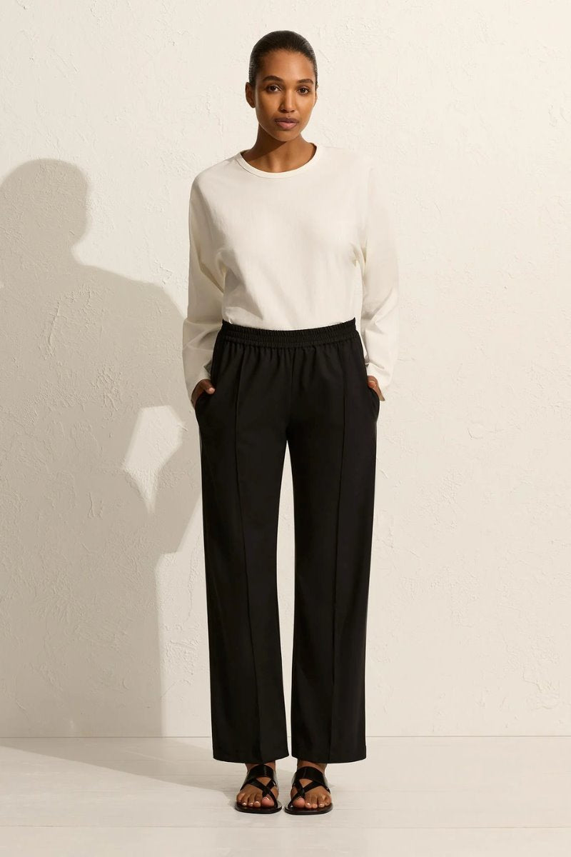 RELAXED PIN-STITCH TROUSER-BLACK Pants Matteau 
