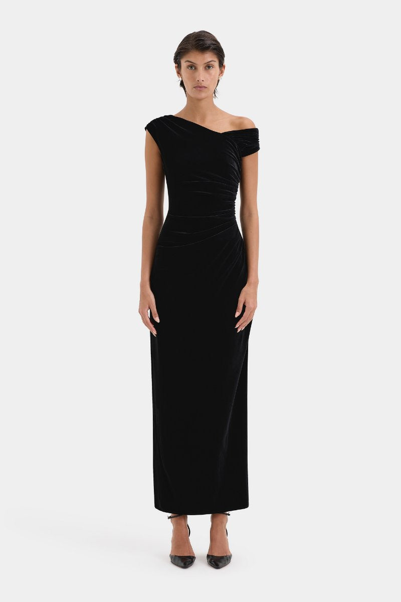ETTORE GOWN-BLACK Midi Dress SIR. 