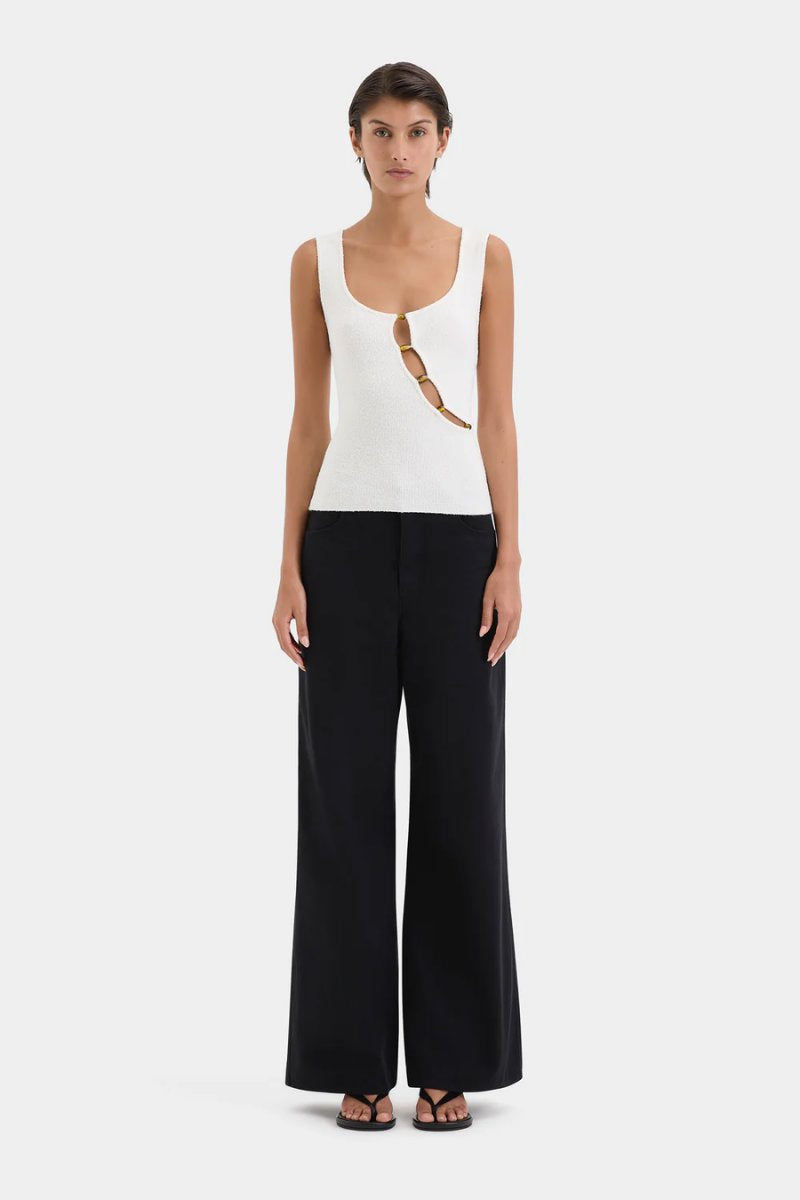 CHIARA BEADED TANK-IVORY Tops SIR. 