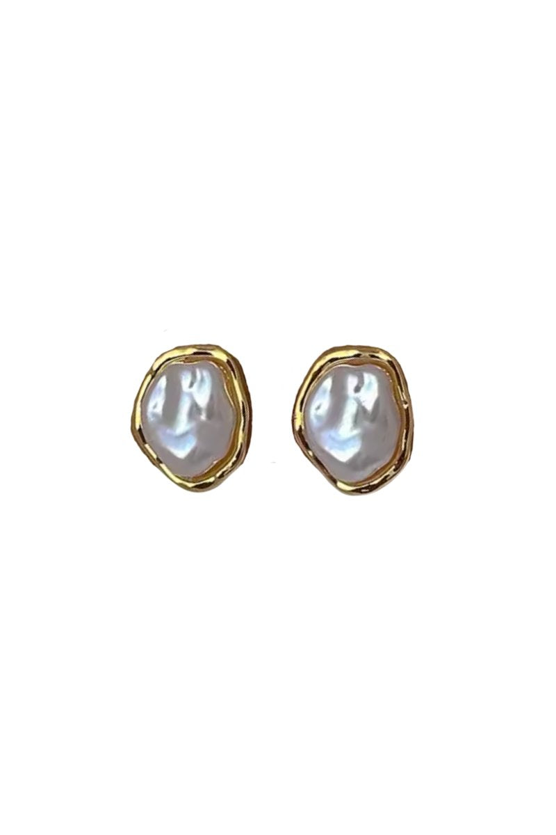 AURORA PEARL STUDS-GOLD Earrings F&D 