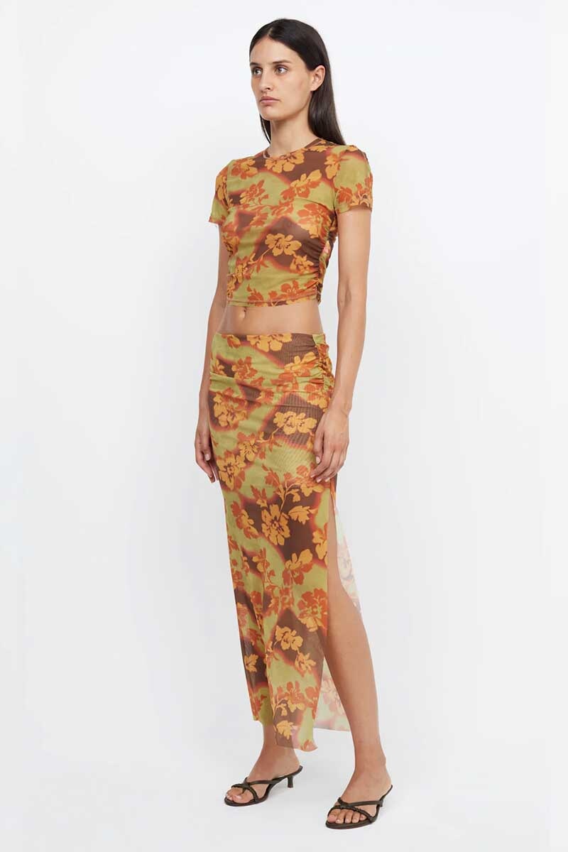 JULIEN CROPPED TEE-HIBISCUS PATCH Tops Bec and Bridge 