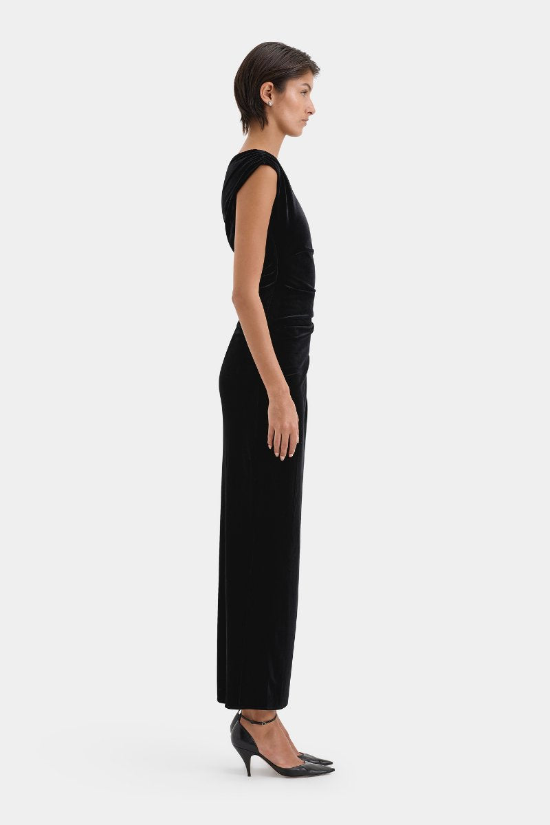 ETTORE GOWN-BLACK Midi Dress SIR. 