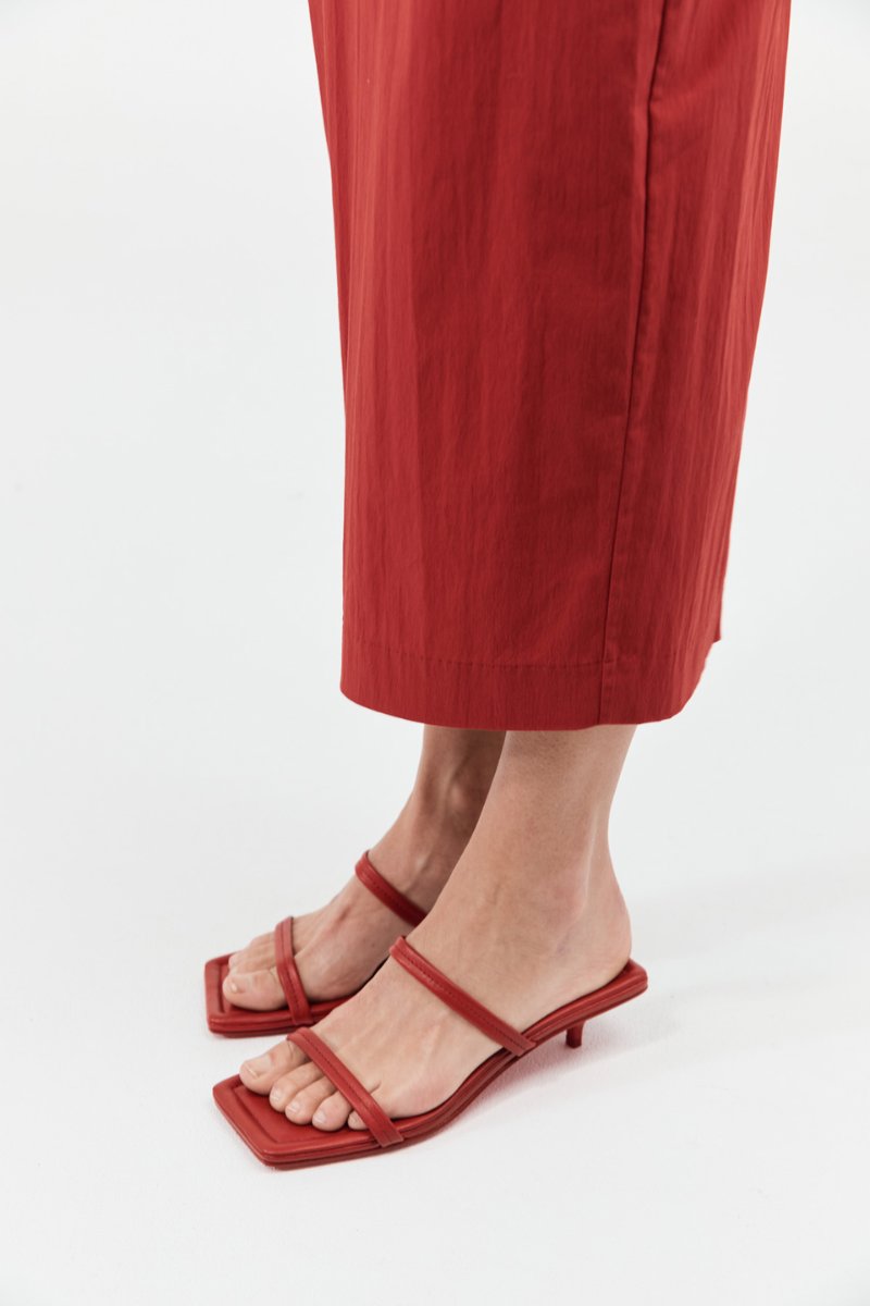 FINE STRAP KITTEN HEEL-ROSSO Footwear ST AGNI 