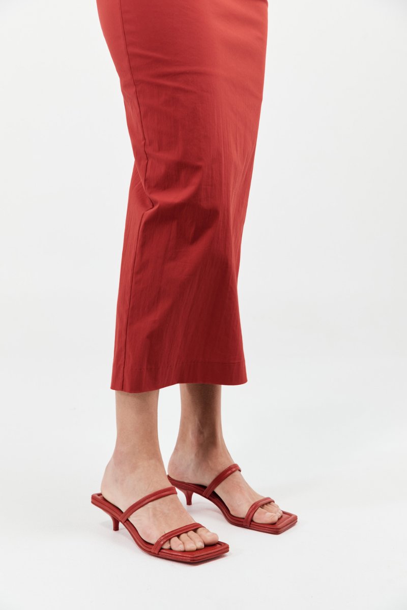 FINE STRAP KITTEN HEEL-ROSSO Footwear ST AGNI 