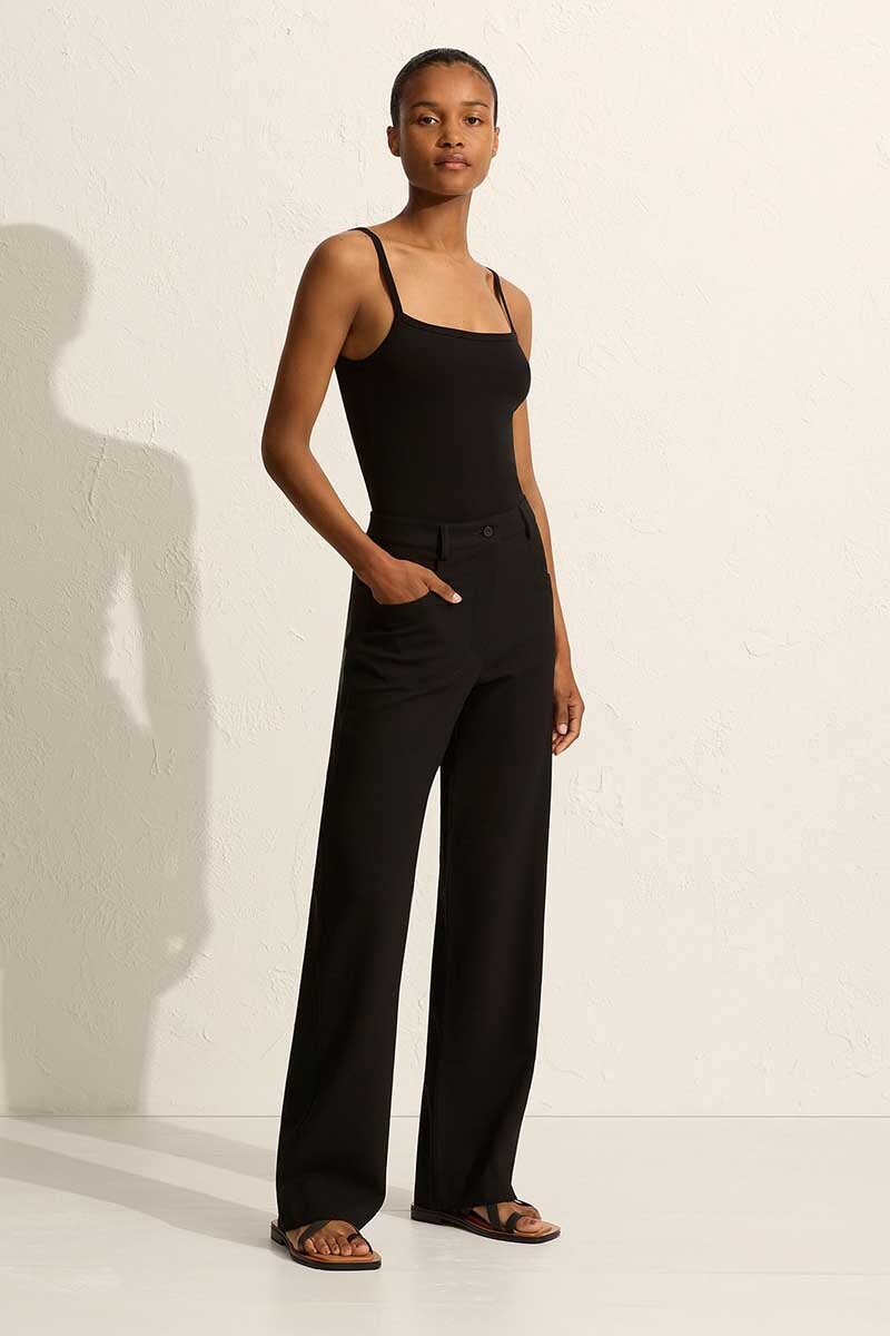 RELAXED CREPE PANT-BLACK Pants Matteau 
