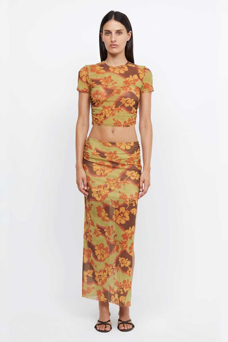 JULIEN CROPPED TEE-HIBISCUS PATCH Tops Bec and Bridge 