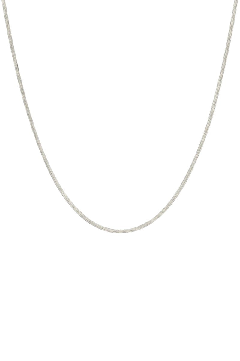 JADE SNAKECHAIN NECKLACE-SILVER Necklaces F&D 