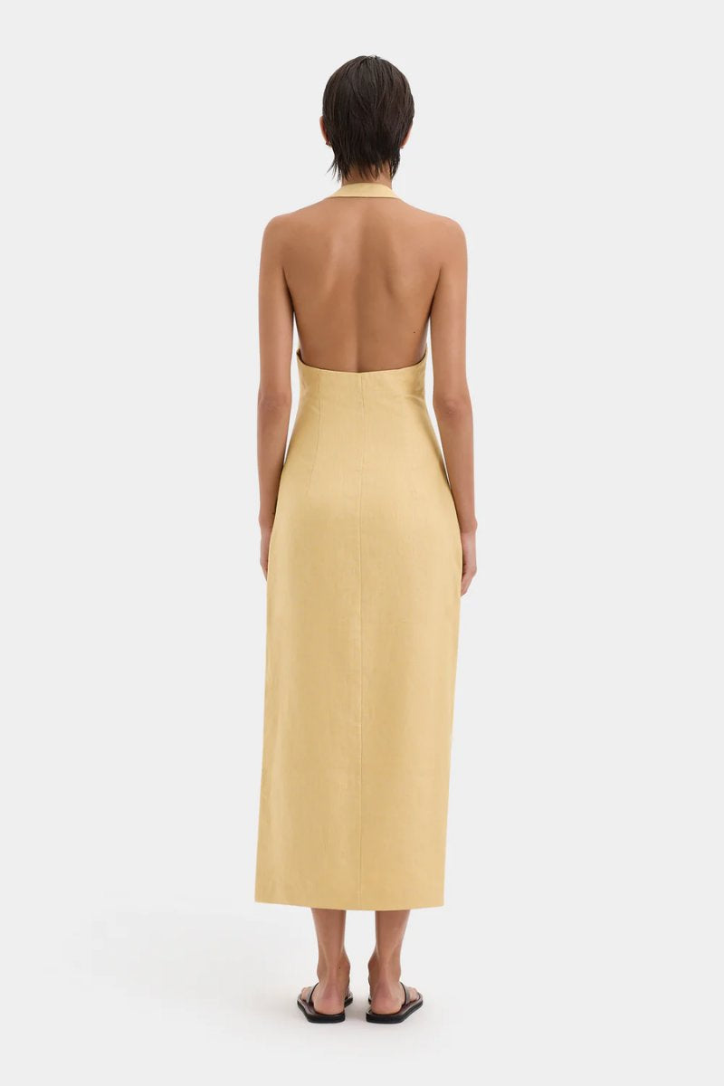 CARLOTTA TIE MIDI DRESS-RAFFIA Midi Dress SIR. 