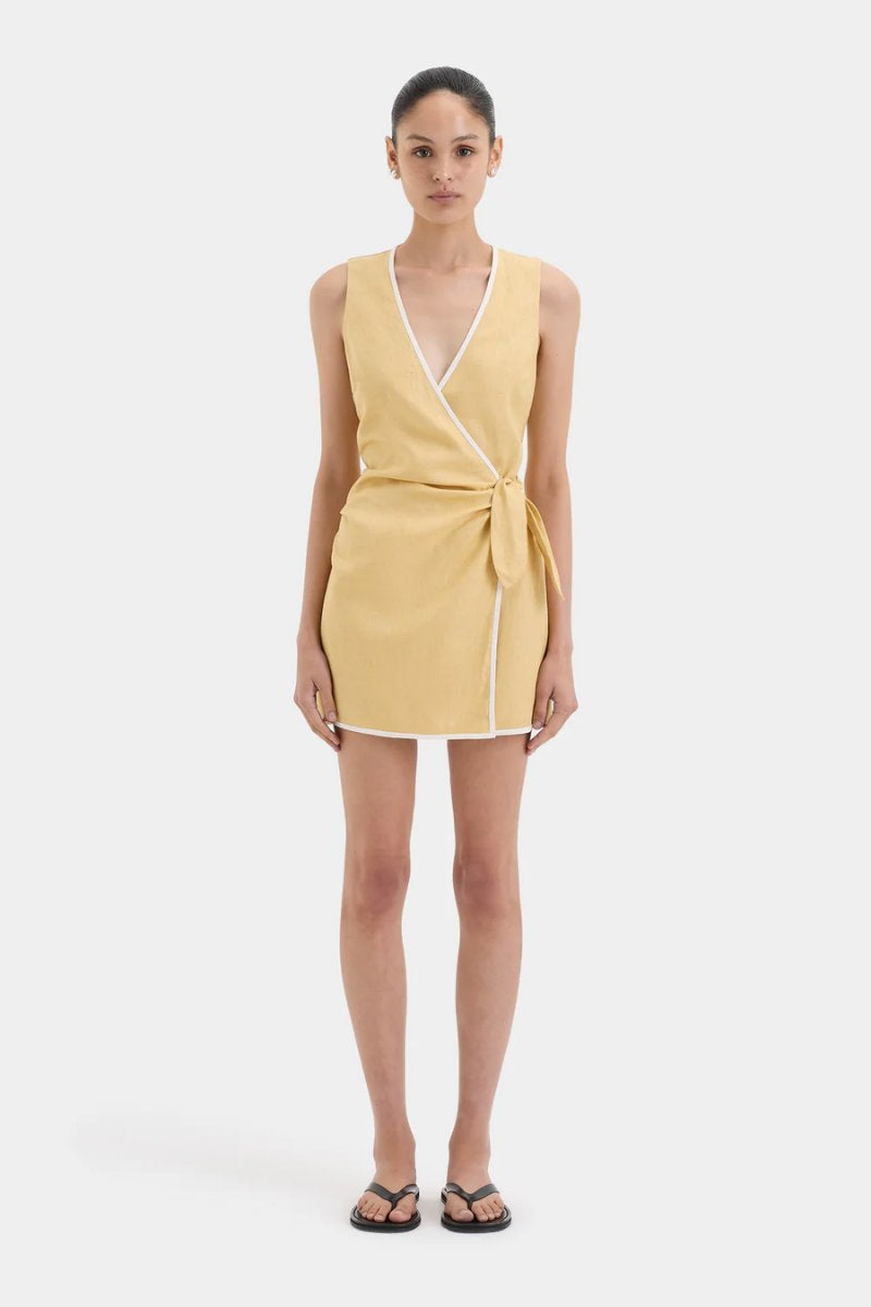 CARLOTTA WRAP MINI DRESS-RAFFIA Mini Dress SIR. 