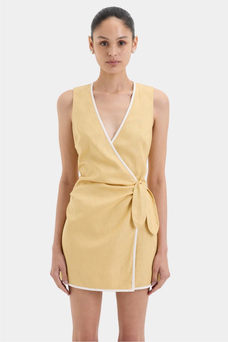 CARLOTTA WRAP MINI DRESS-RAFFIA Mini Dress SIR. 