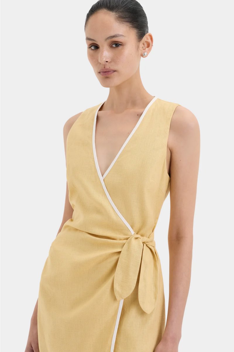 CARLOTTA WRAP MINI DRESS-RAFFIA Mini Dress SIR. 