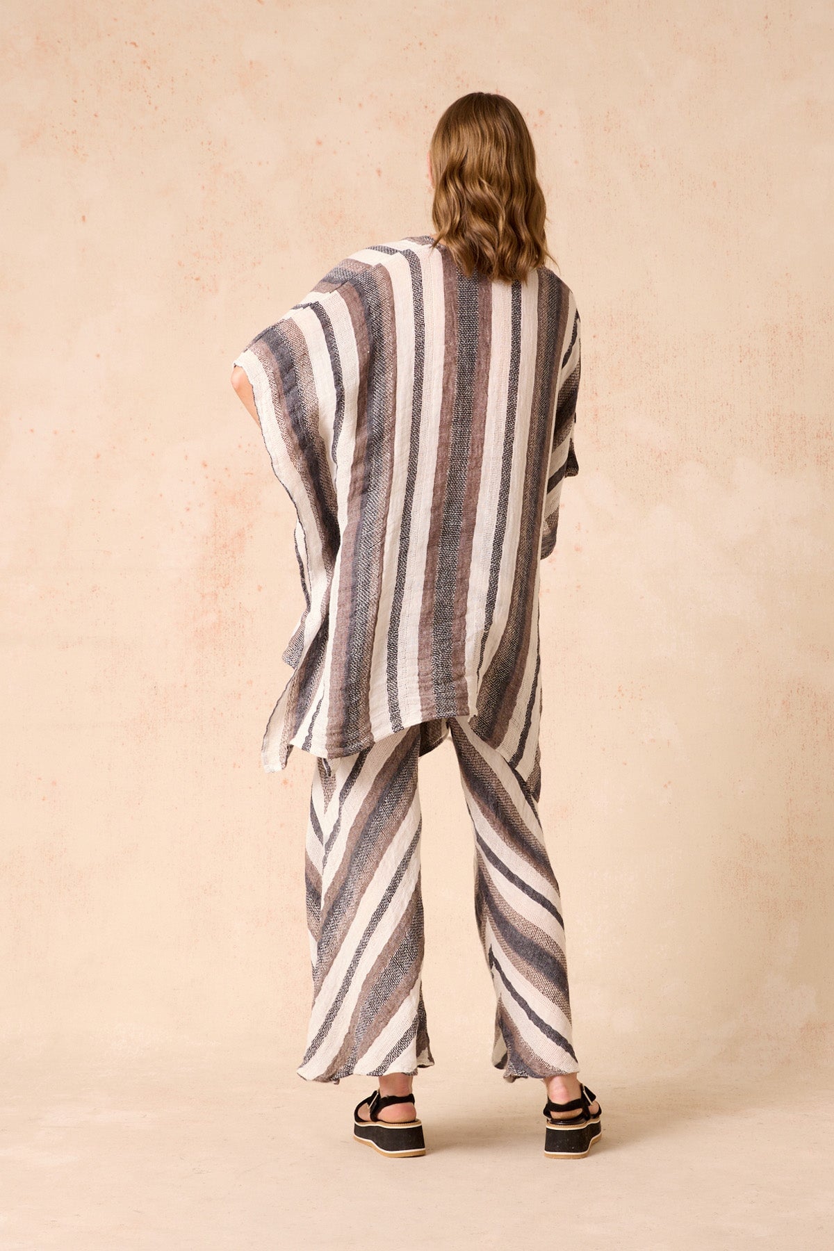 NOVO FLARE PANT-DARK CHOCOLATE STRIPE Pants Estilo Emporio 