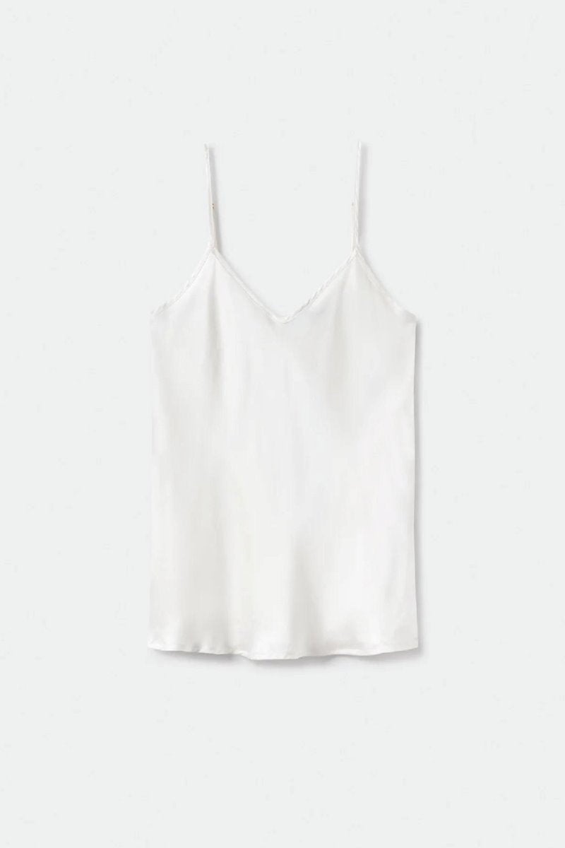 BIAS CUT CAMI WHITE Tops Silk Laundry XS WHITE 
