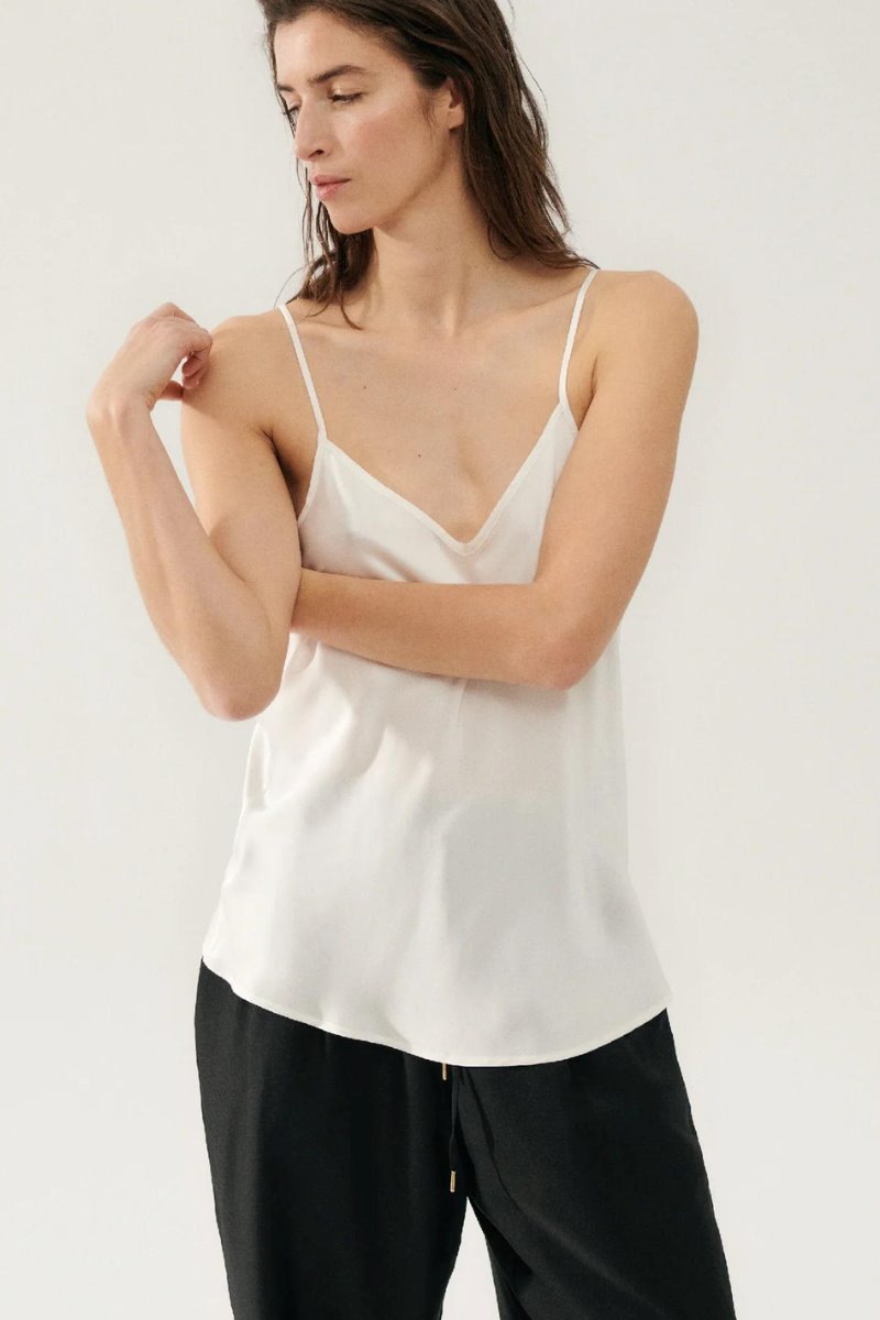 BIAS CUT CAMI WHITE Tops Silk Laundry 