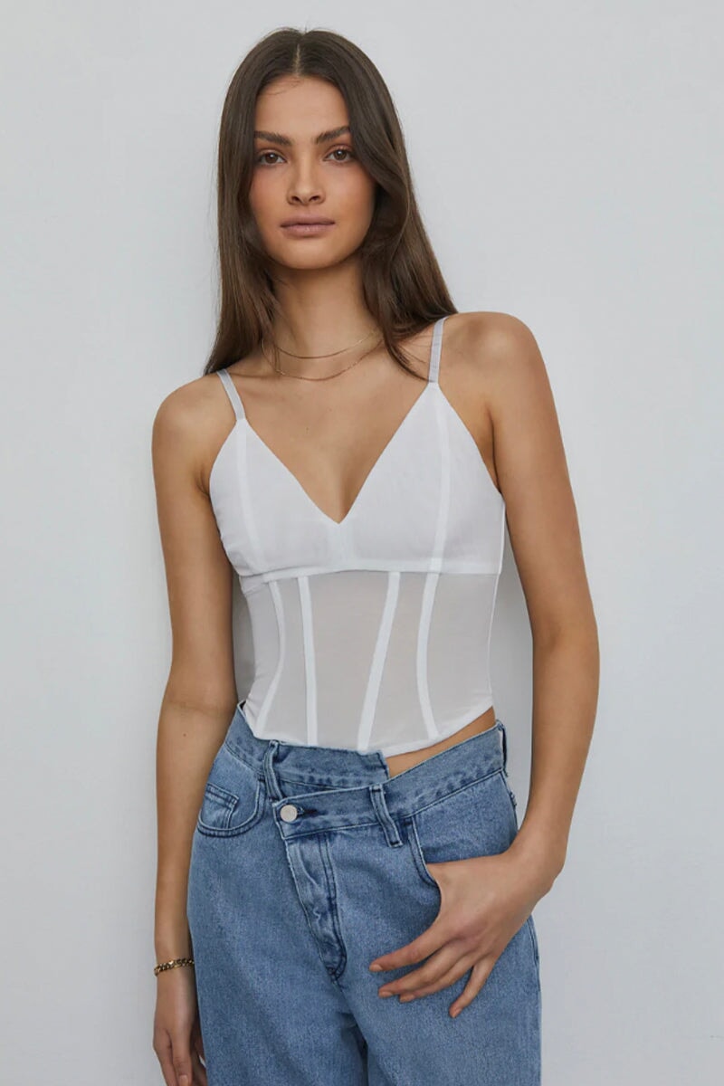 OMEGA BUSTIER-WHITE Tops Viktoria and Woods 
